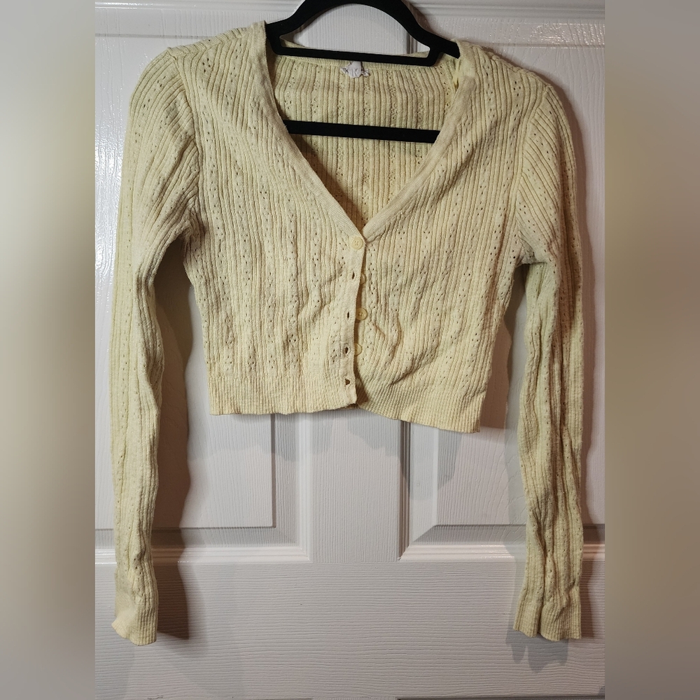 Garage Yellow Crop Cardigan